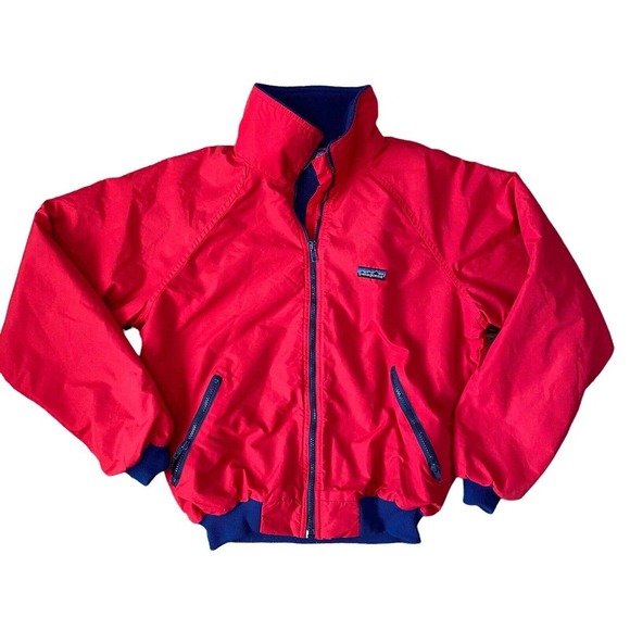 Patagonia Fleece Lined Bomber Jacket Mens Medium Red Made In USA - Picture 1 of 8